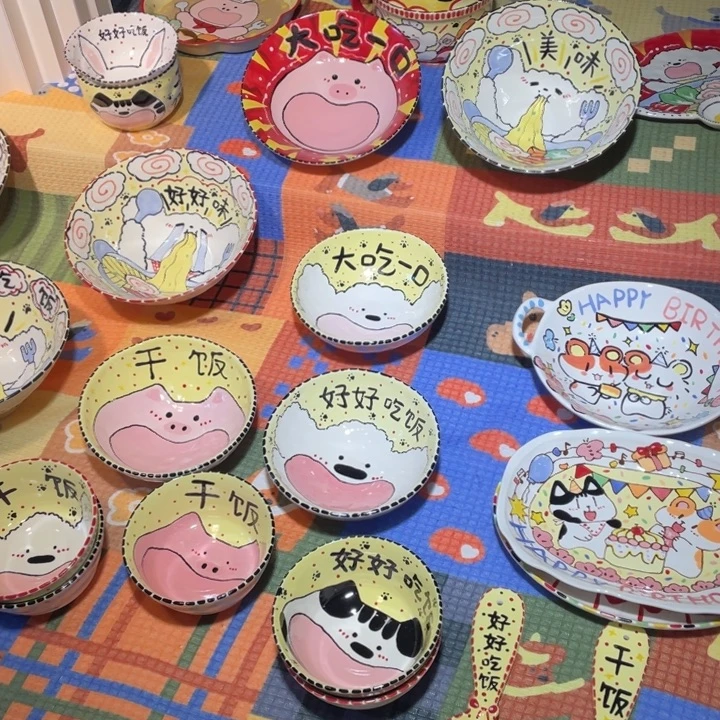 瓷摆件大大碗盘好看的