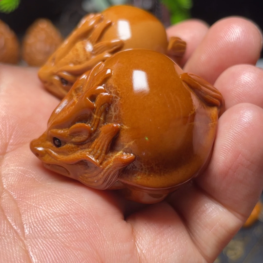 橄榄核手串/手链光背龙龟手球一对3.8左右