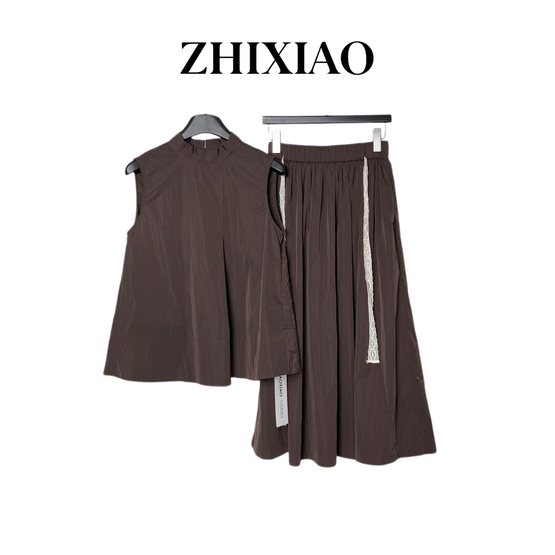 【ZHIXIAO】夏季新款：无袖上衣半裙套装2510