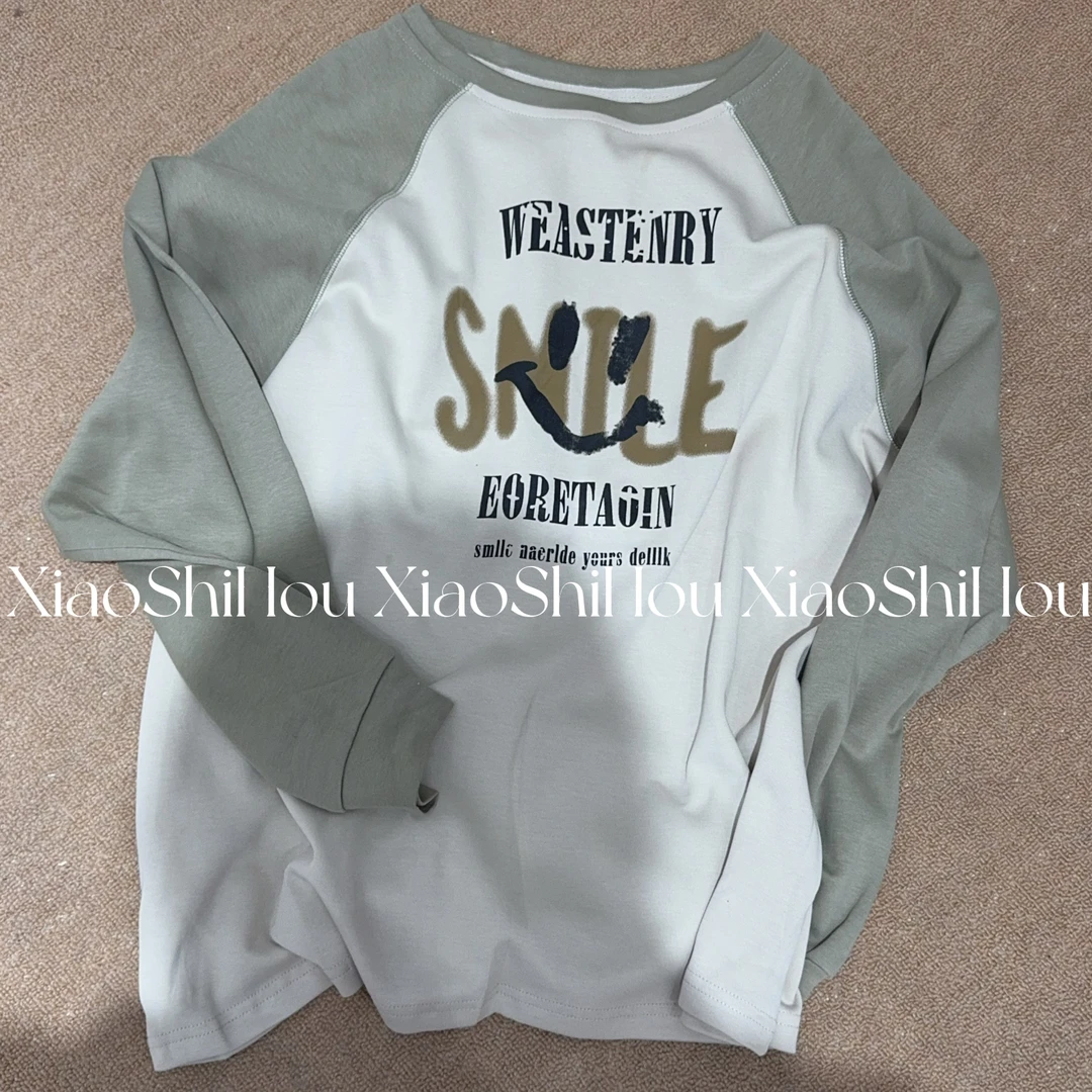 小时候女装店（no退no换）拼色插肩长袖23681