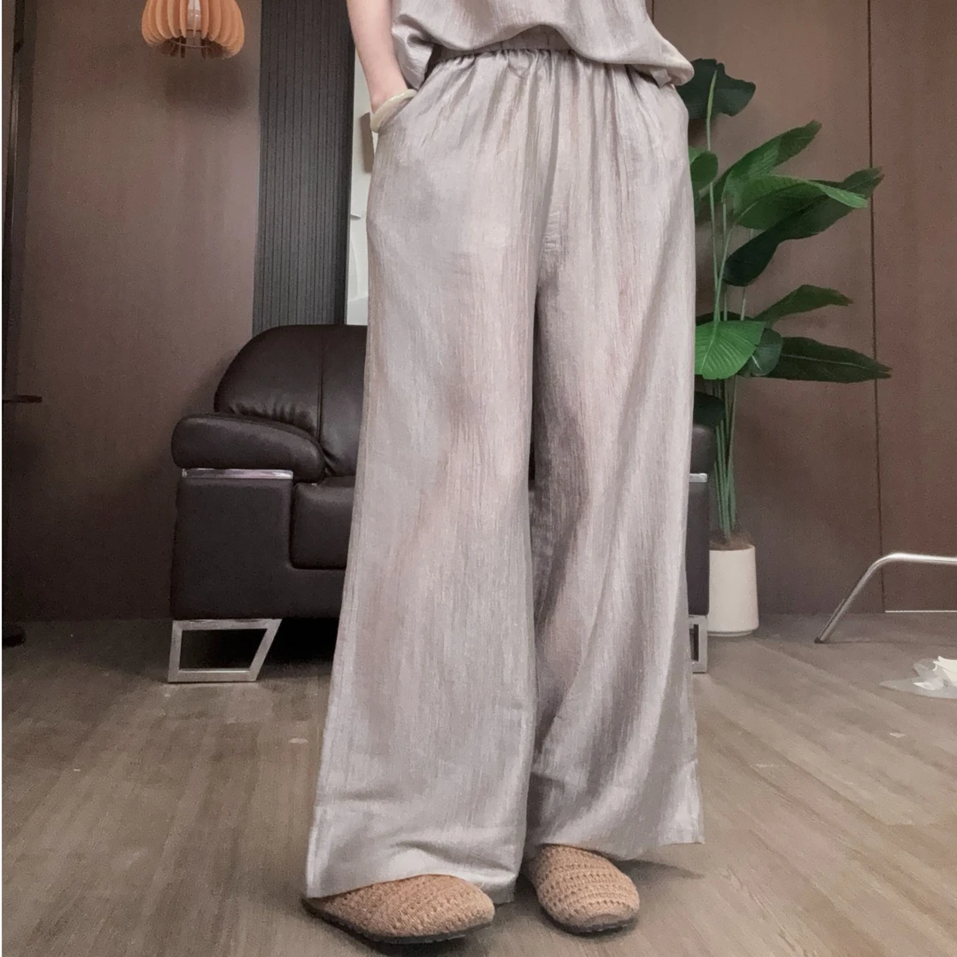 IXIAN女装-韩版美拉德风时尚裤子百搭宽松设计师气质简约休闲裤