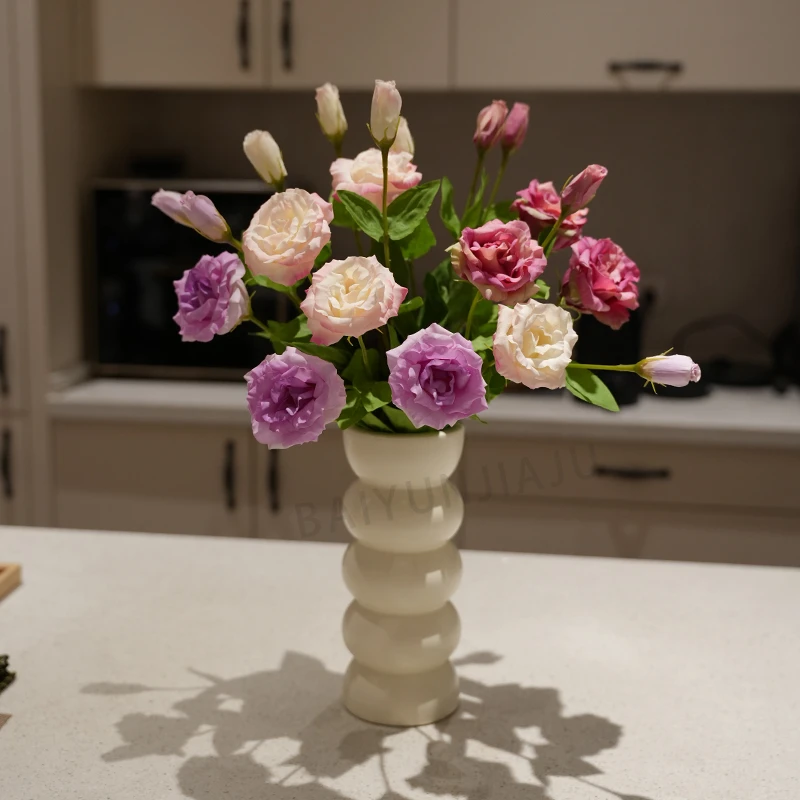 手感保湿维多利亚洋桔梗仿真花北欧客厅餐桌花假花摆设家居装饰花