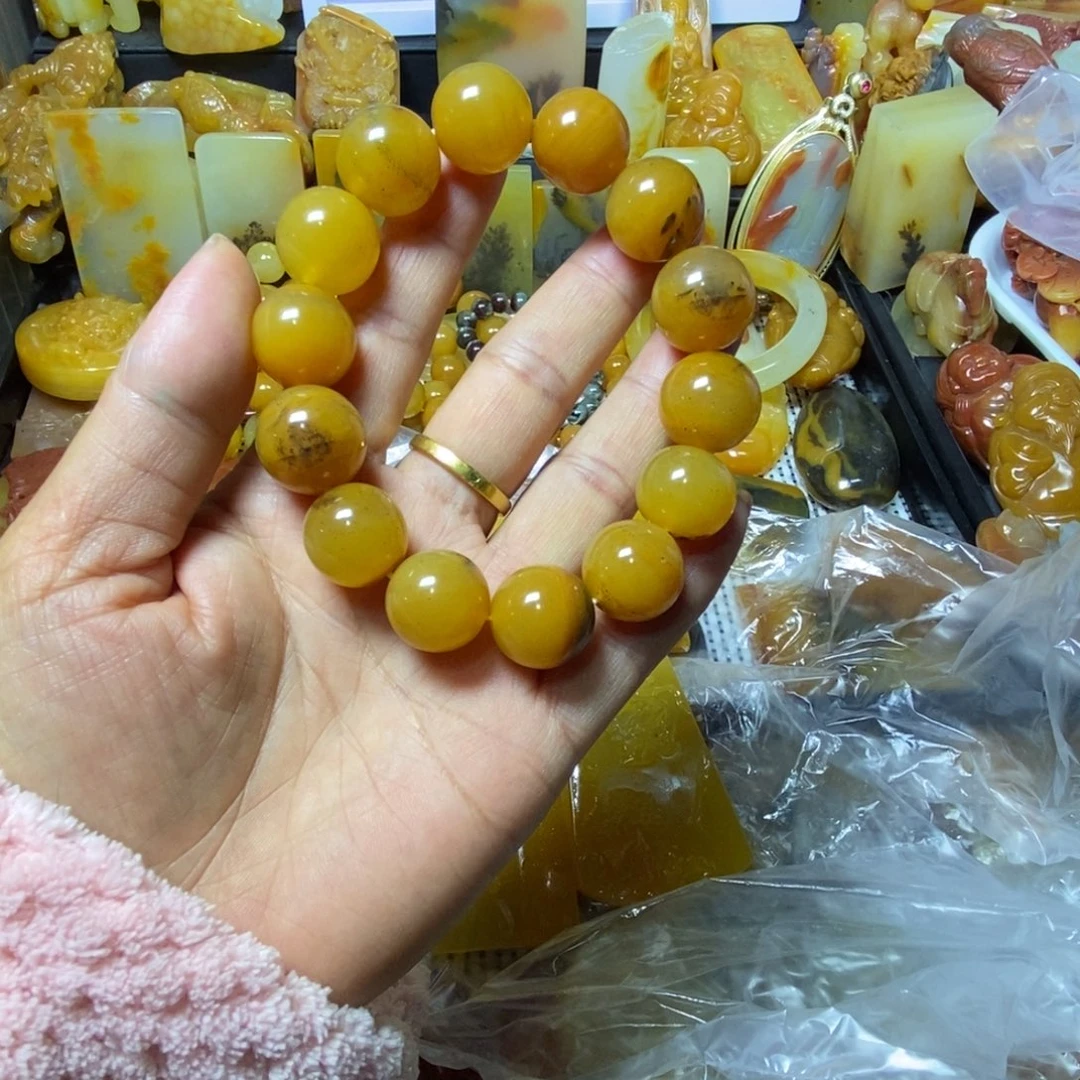 石英质玉（黄龙玉）未镶嵌套链