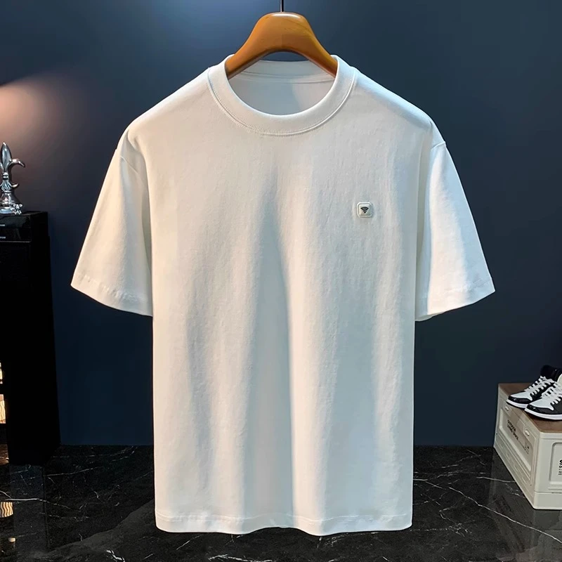 LEIGHZ/雷茨夏季新款短袖t恤男士白色薄款简约T恤衫柔软休闲上衣