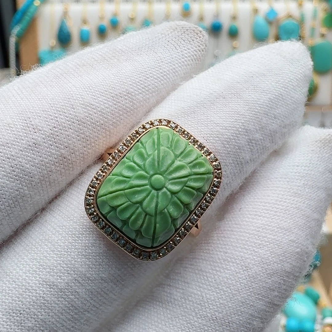 绿松石18K金镶嵌配饰