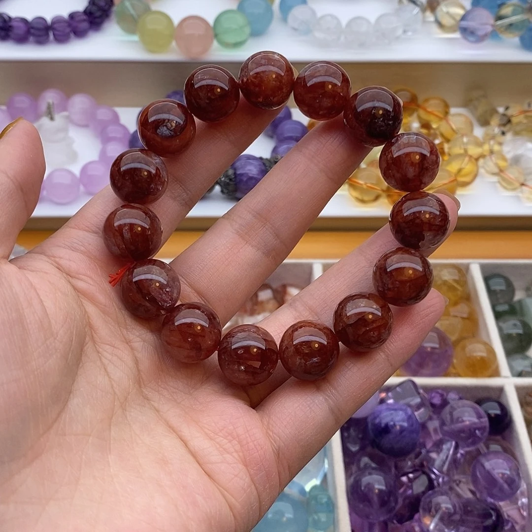 未镶嵌手链水晶牛血红胶花