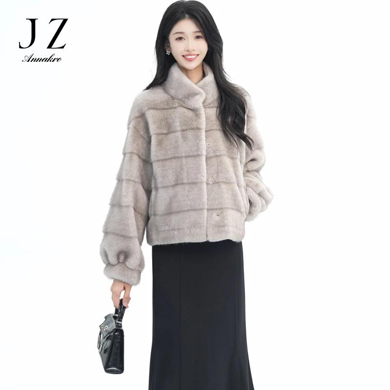 JY安娜蔻KTFD405069秋冬2025新款时尚气质精致皮毛外套