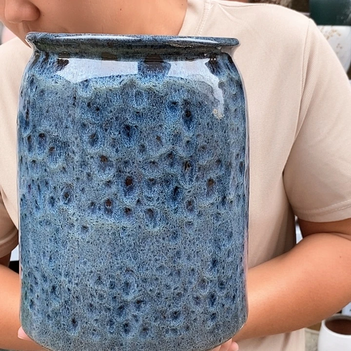 紫砂花盆口17高26瑕疵