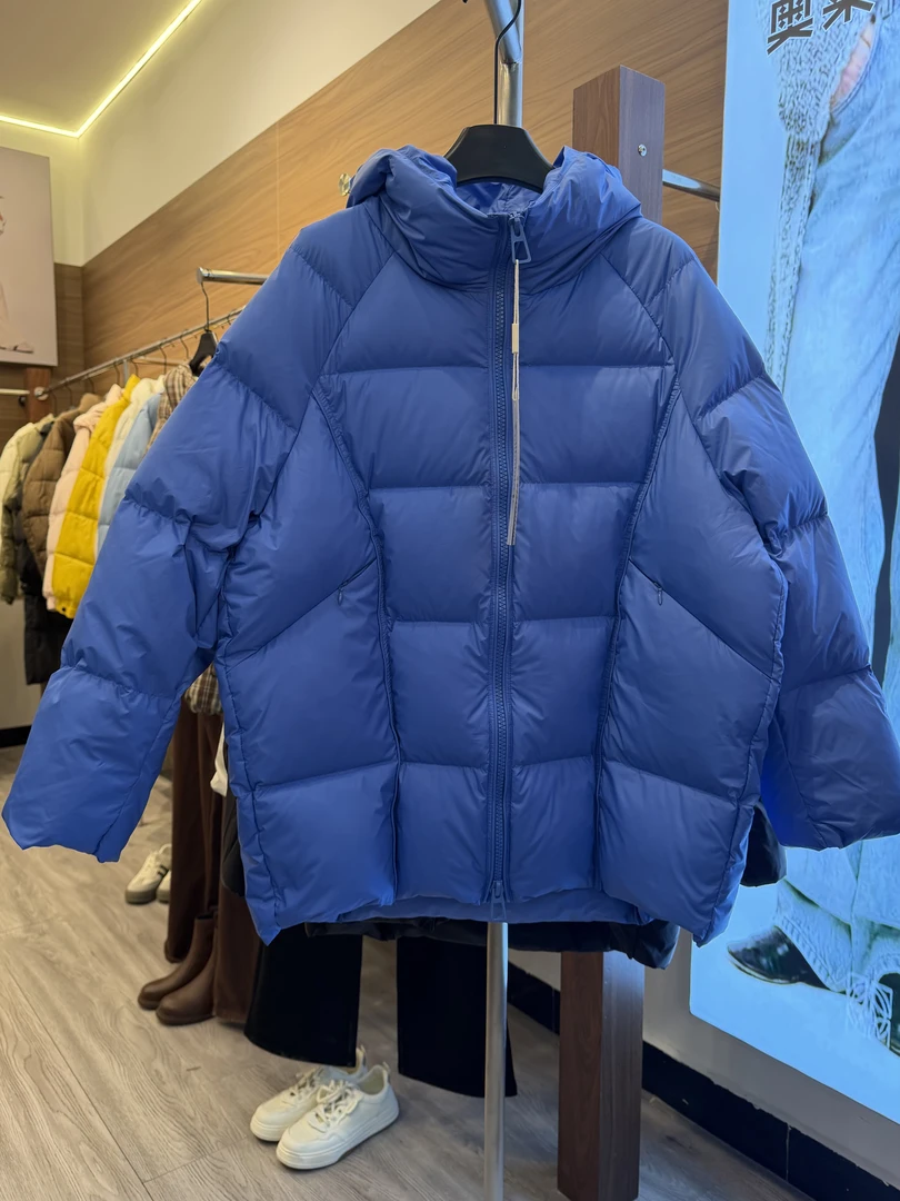 高品质95白鸭绒新款2025冬季加厚中长款龟背泡芙连帽女羽绒服6
