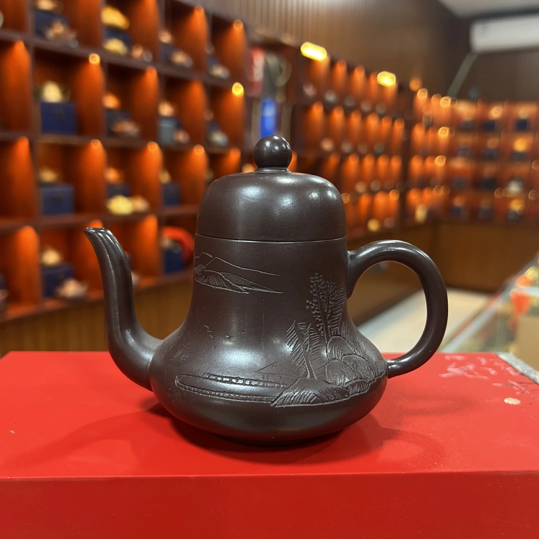 山水高思婷紫朱泥紫砂壶【华】