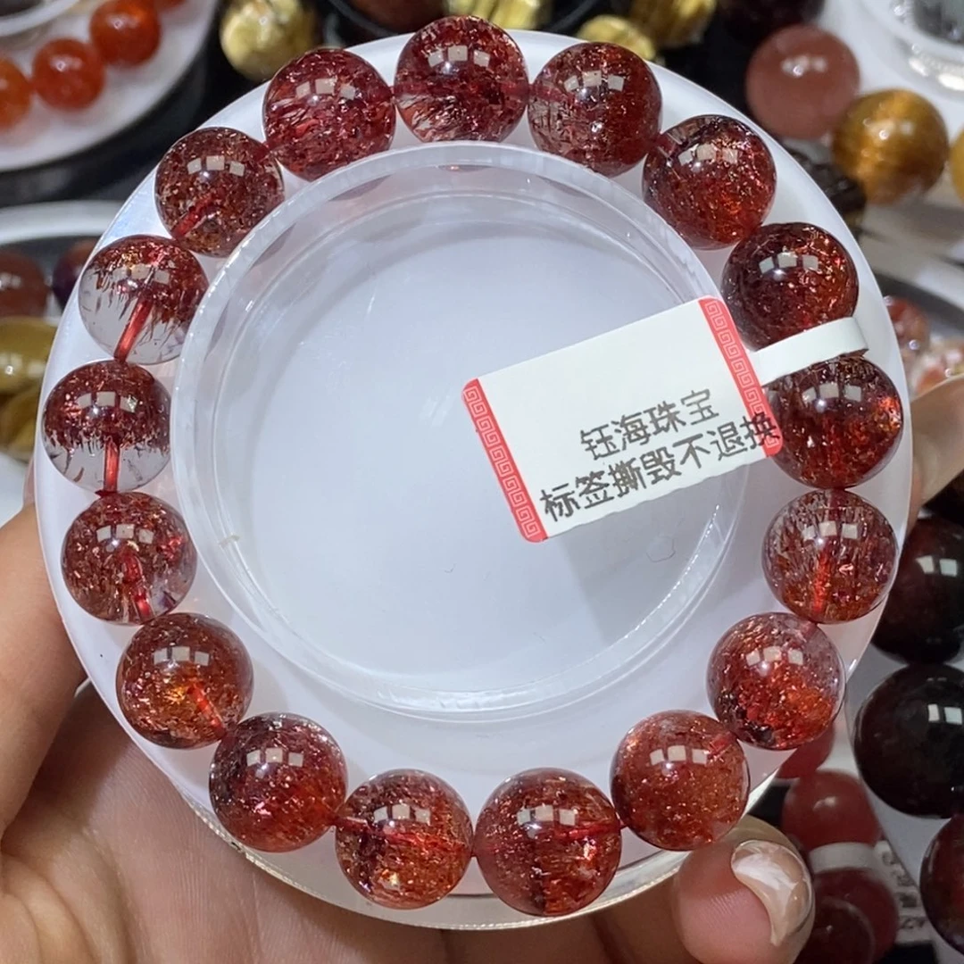 金草莓晶手串未镶嵌水晶12mm