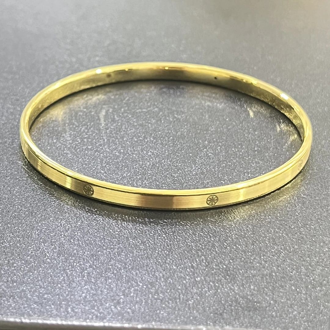 【云上叙】浮笙梦足金999米字手镯5D工艺黄金手镯H0141