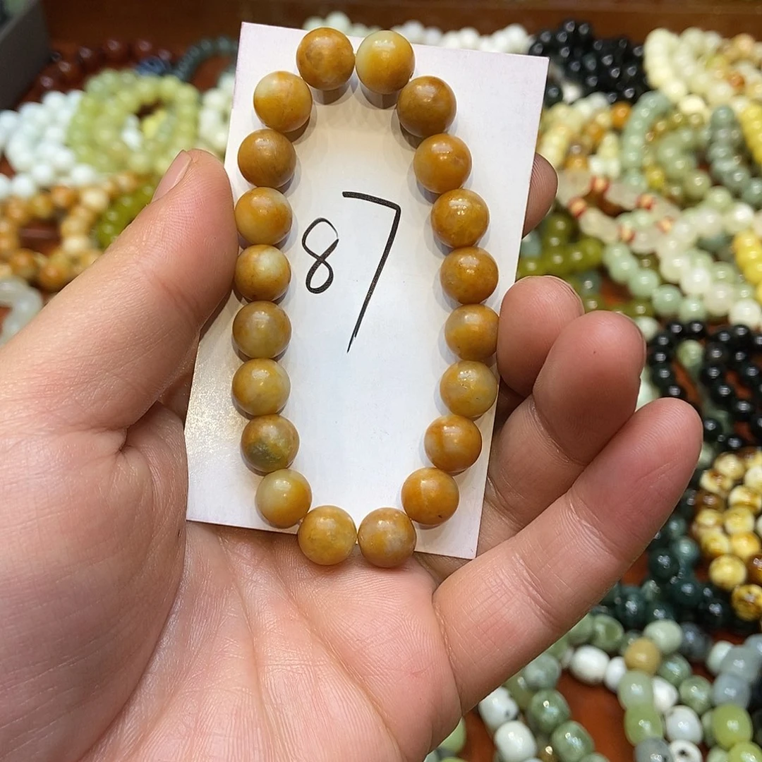 蛇纹石玉未镶嵌手链20米以下默认微瑕，不退不换