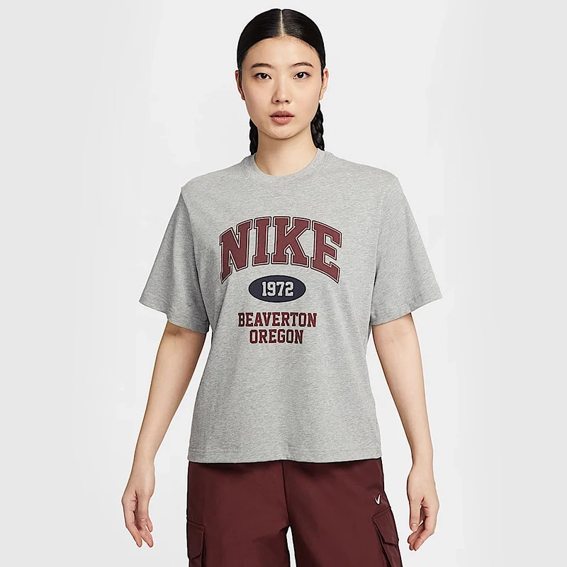 NIKE/耐克女NSW SS BOXY RETRO TEE GCE针织无领短T恤IH0825-063