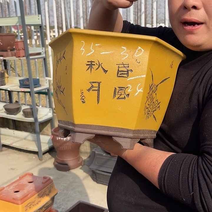 紫砂花盆紫砂等传统