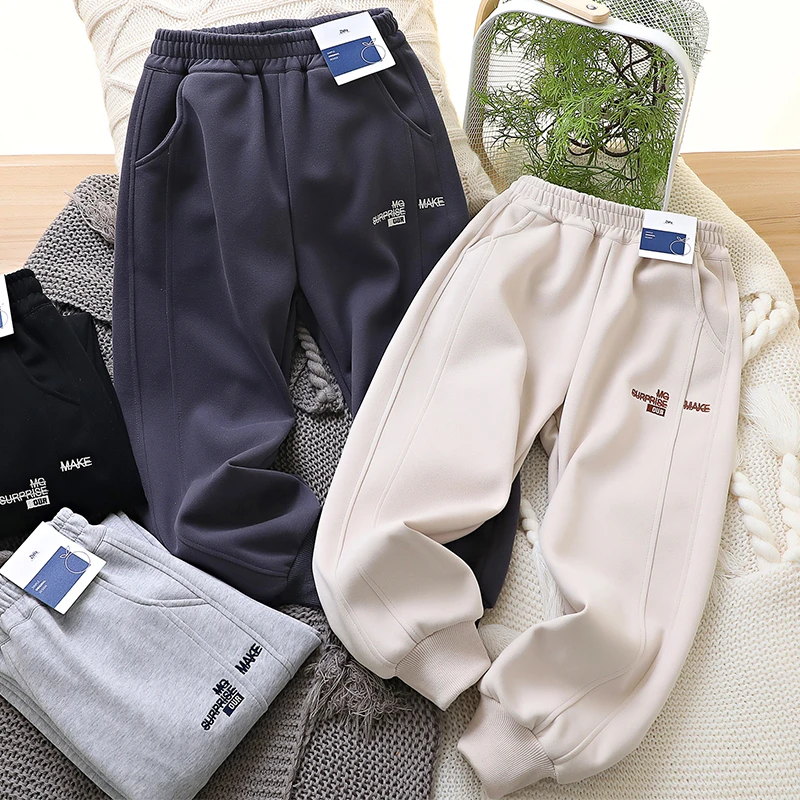 【春季新品】2915侧拼刺绣卫裤儿童春秋季休闲长裤百搭设计水洗棉裤