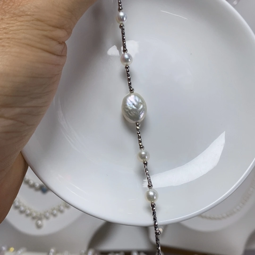 淡水珍珠手绳银S925镶嵌