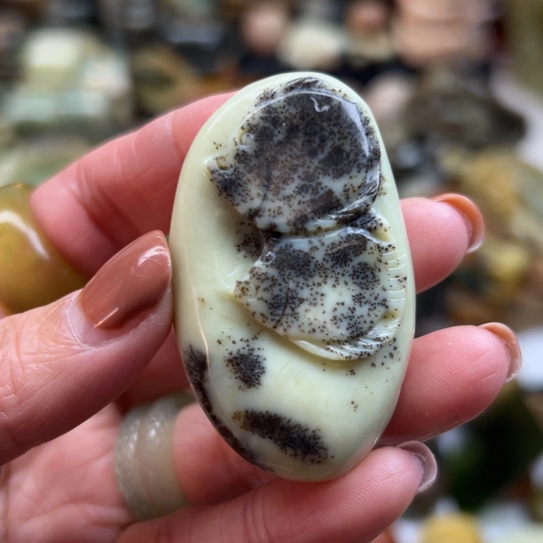 岫玉未镶嵌颈饰交往水草鱼有个草线