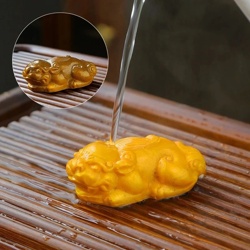 变色摆件可养招财变色大号金蟾蜍貔貅精品功夫茶具摆件创意