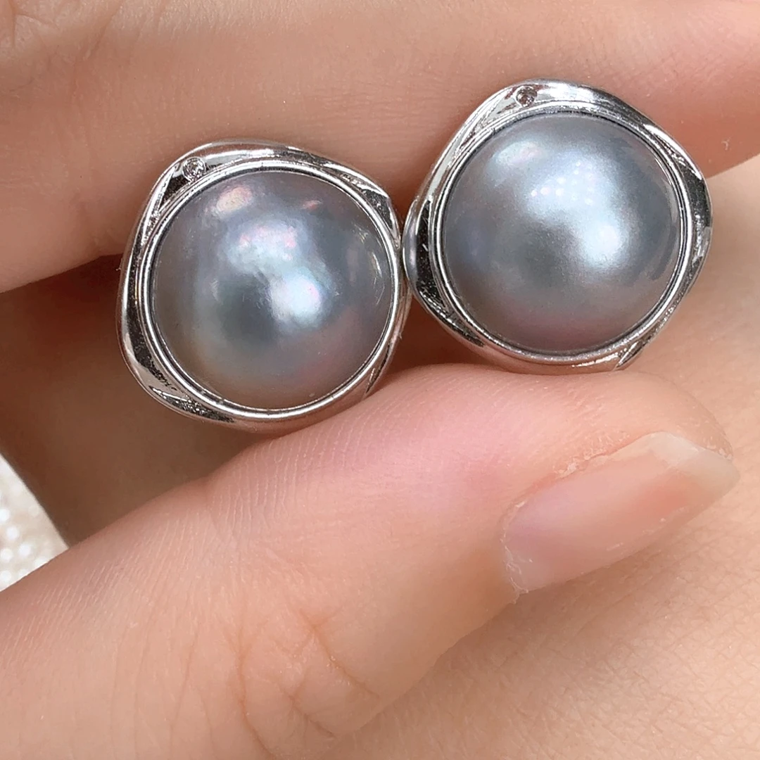 耳饰拼合珍珠（马贝珠）未镶嵌