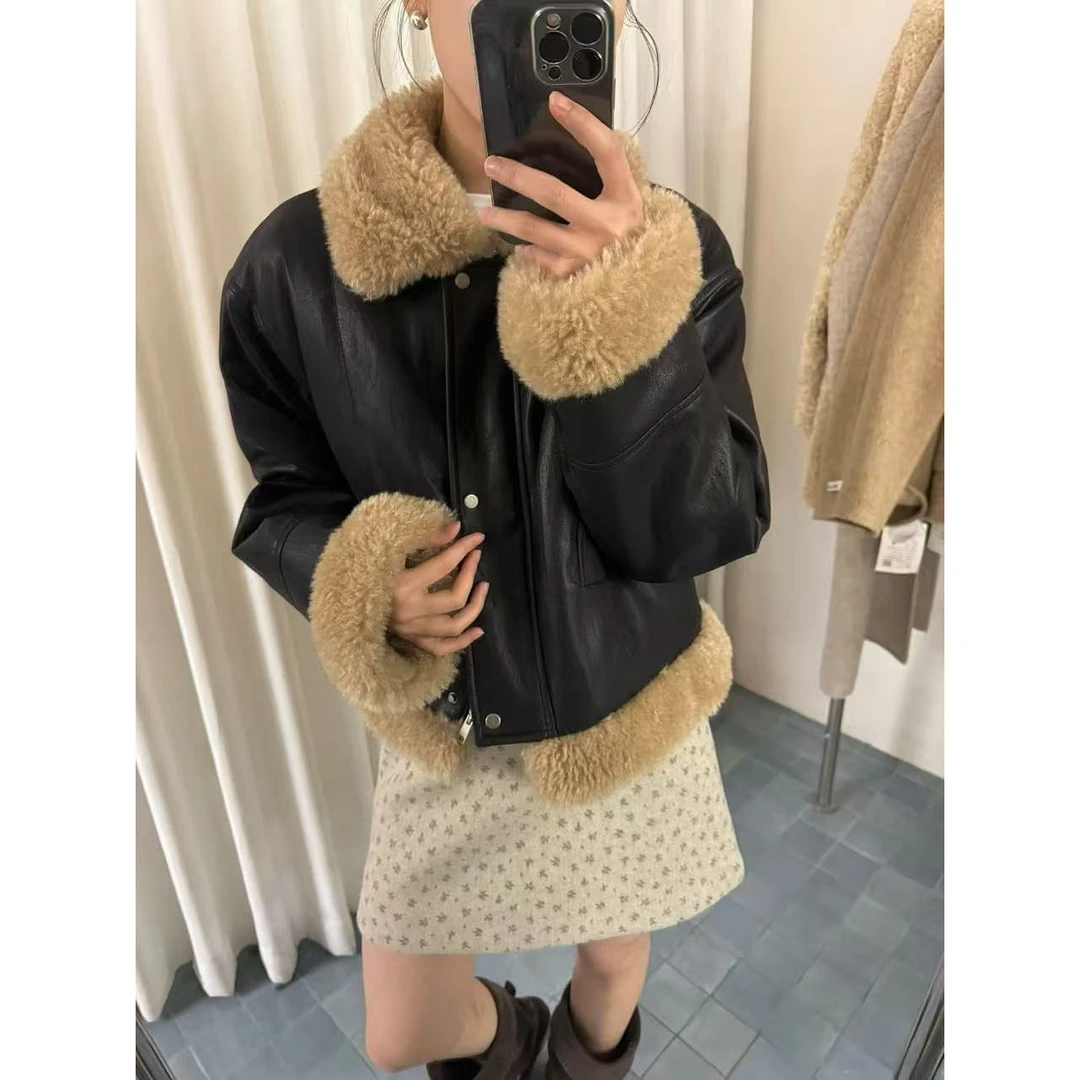 L-23999#FU#[冬天里的暖宝宝]敲好看洋气暖呼呼皮毛一体外套(福利