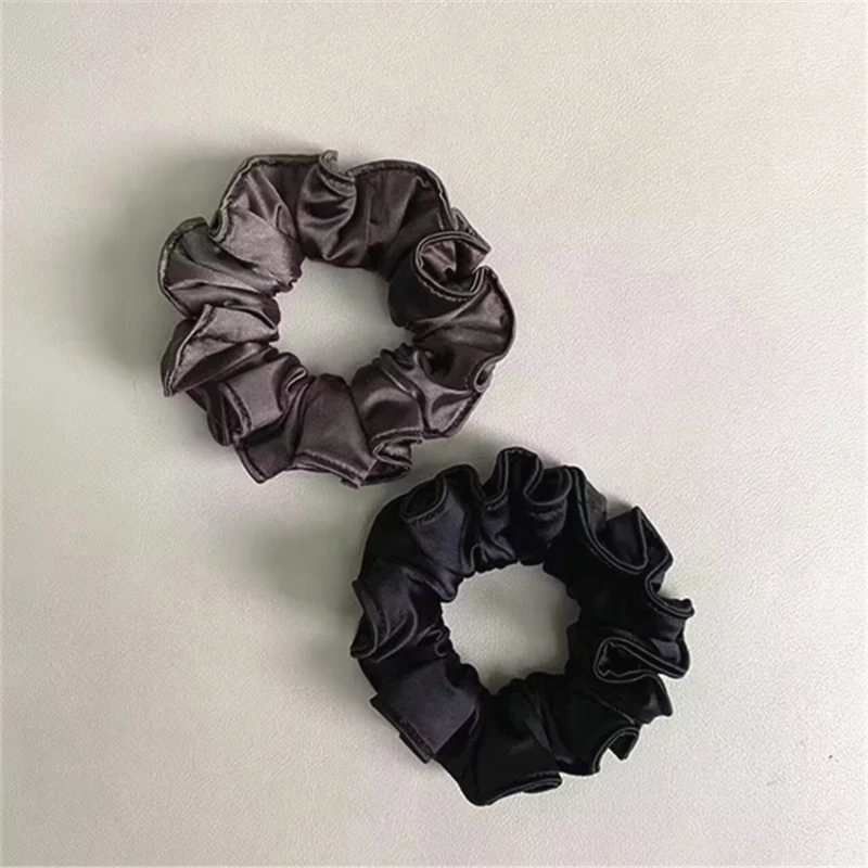 S179黑色皮筋头饰轻职风肠圈发圈小肠圈软糯舒适百搭牛奶丝面膜