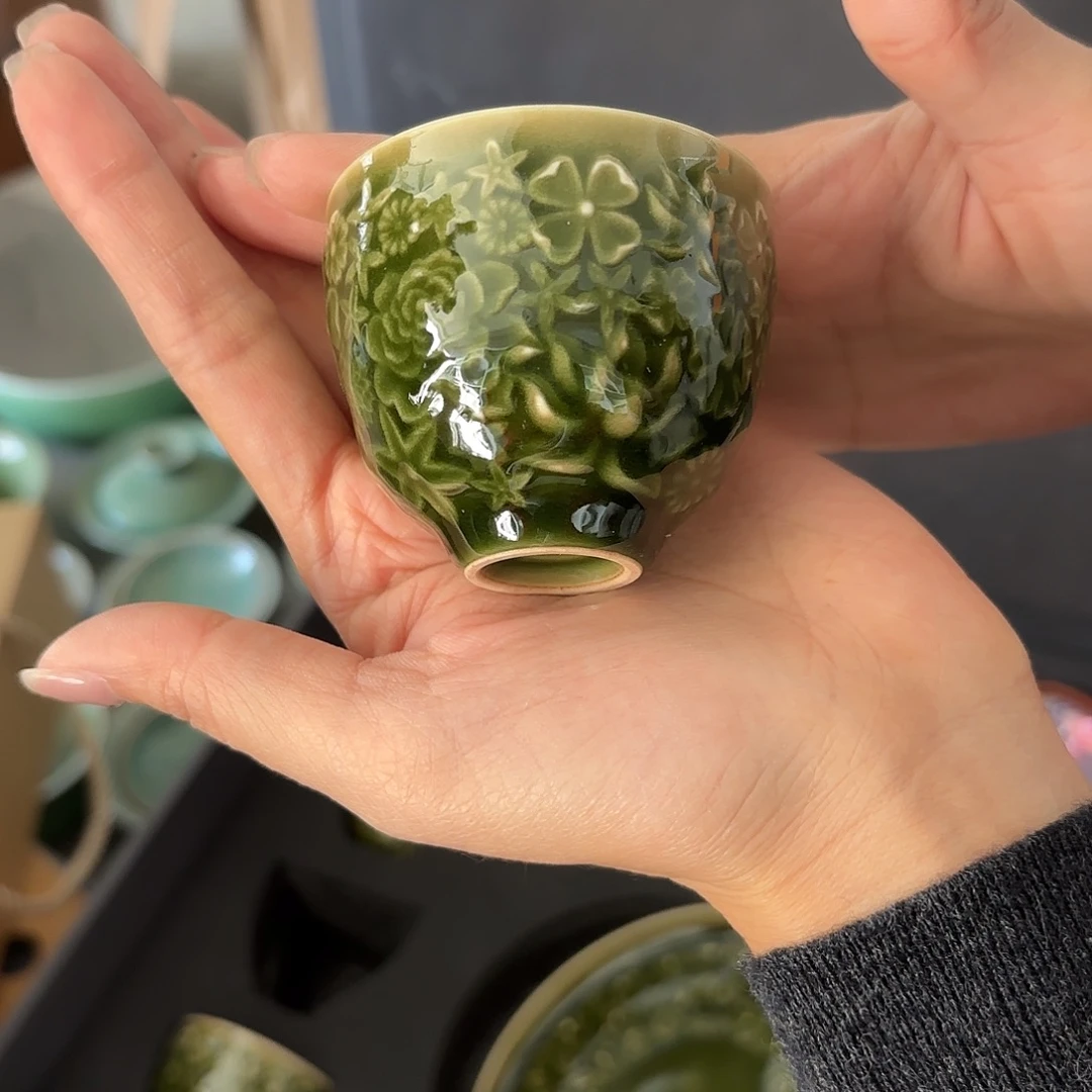 龙泉云间青瓷小米茶器