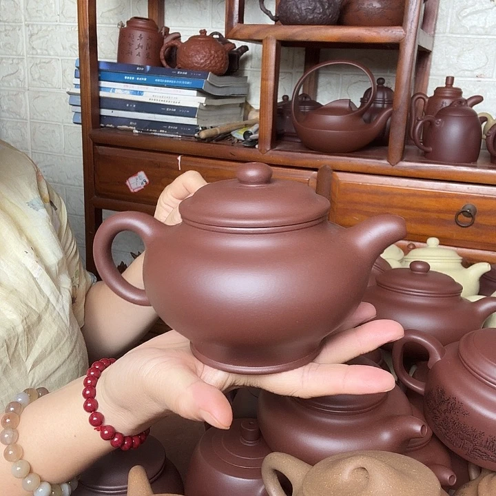 华***华茶壶紫砂仿古掇只500cc精工半手