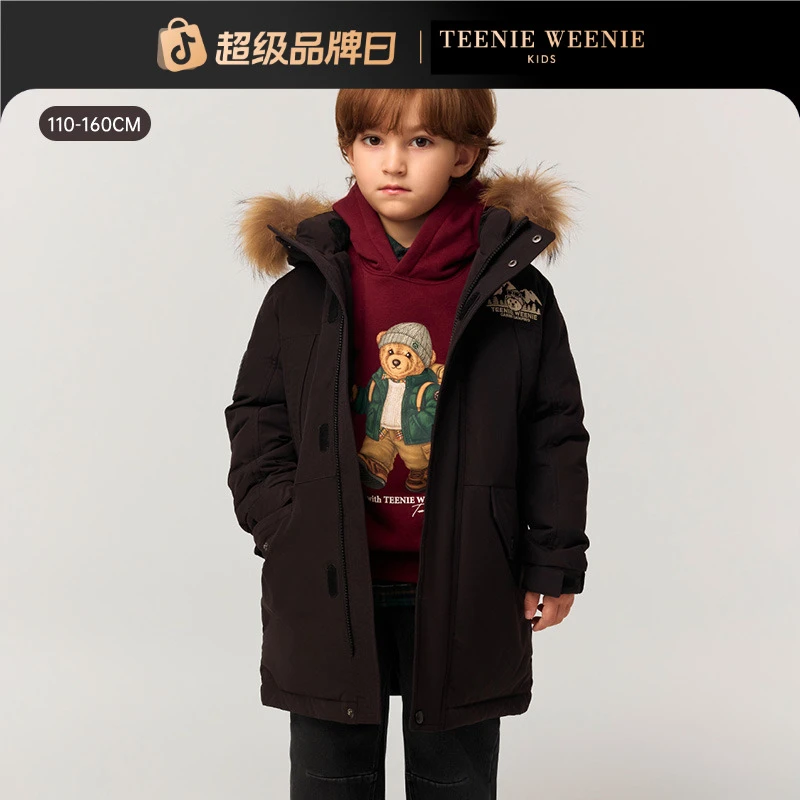 TeenieWeenie Kids小熊童装新冬毛领三防派克羽绒服TKJD258915N