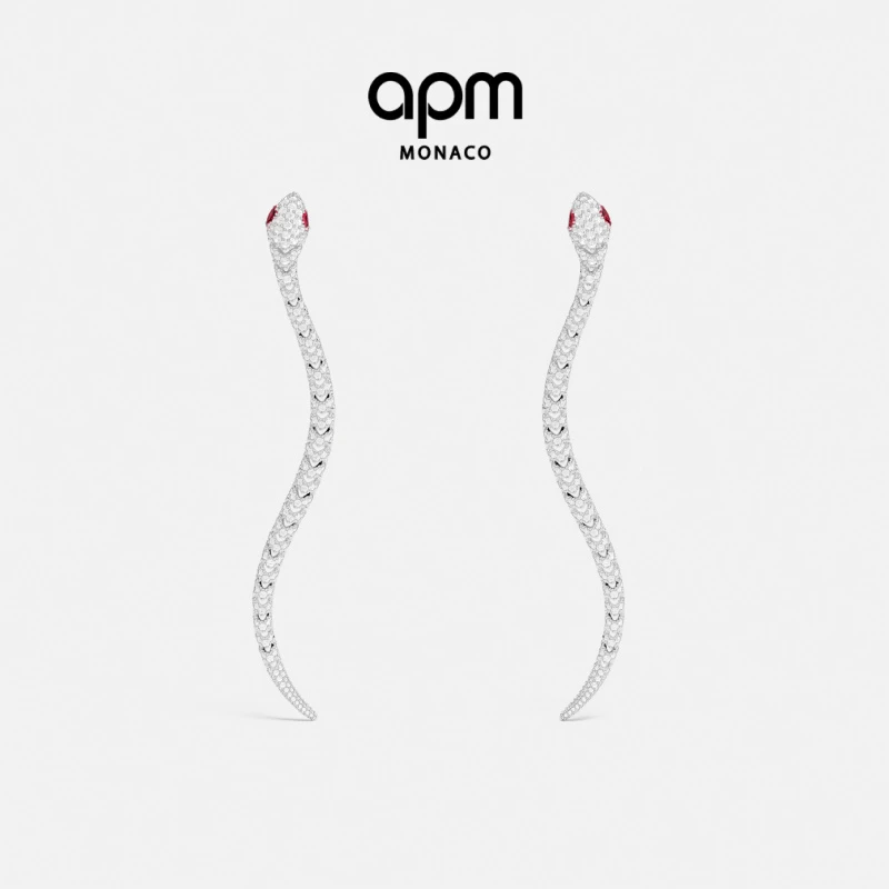 APM Monaco 密镶Kaa垂坠蛇形耳环饰品氛围感耳饰高级感时尚气质