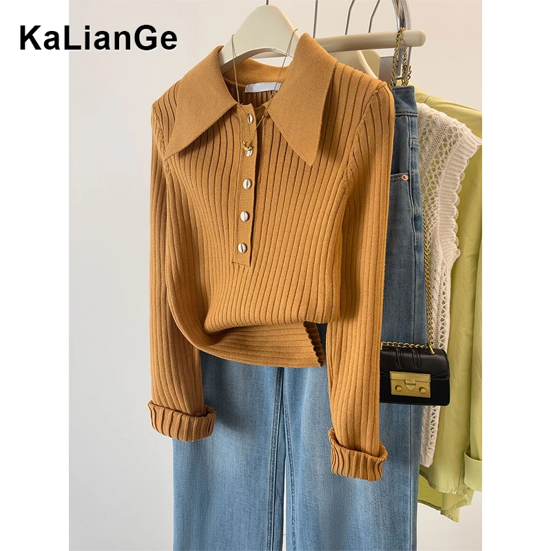 卡莲格/简约纯色半开领针织打底衫女秋季高级感修身显瘦正肩上衣