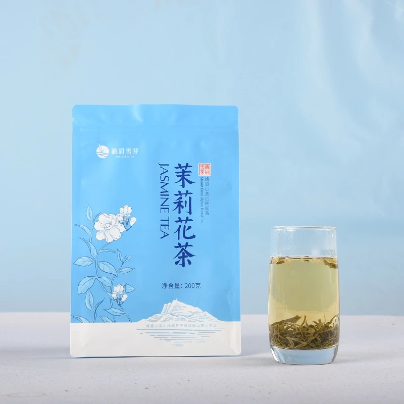 茉莉花茶200g 峨眉山花毛峰三窨茉莉袋装天然花香