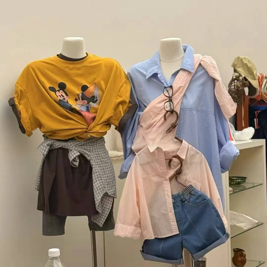 档口正版亲子款 米奇 kitty短袖成人款T恤 oversize风夏款 亲子装