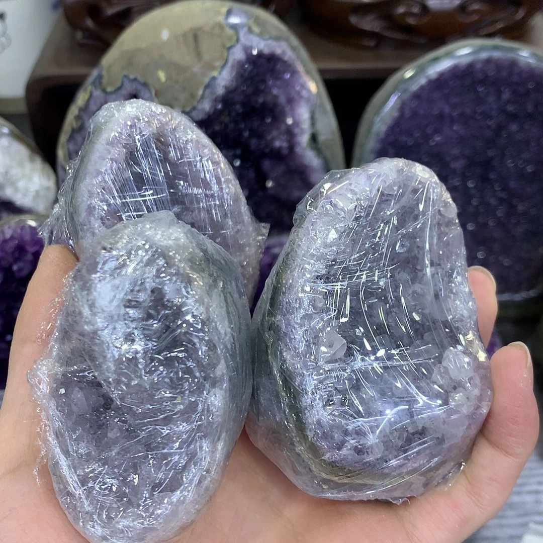 紫晶珠宝半成品未镶嵌盲
