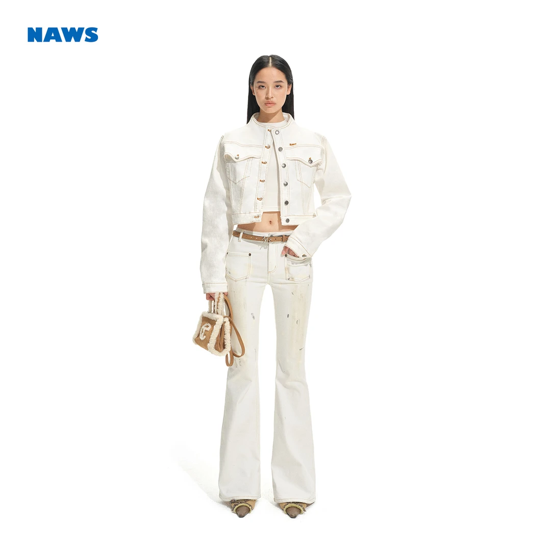 NAWS 山猫牛仔外套【山猫系列】经典简约小立领正肩廓形短款夹克