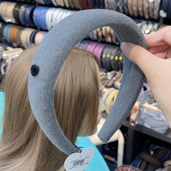 皮质铁合金灰色爱心发箍