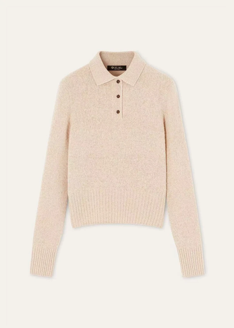 【LP同款】2025新款100%山羊绒7针加厚POLO领长袖翻领衬衣