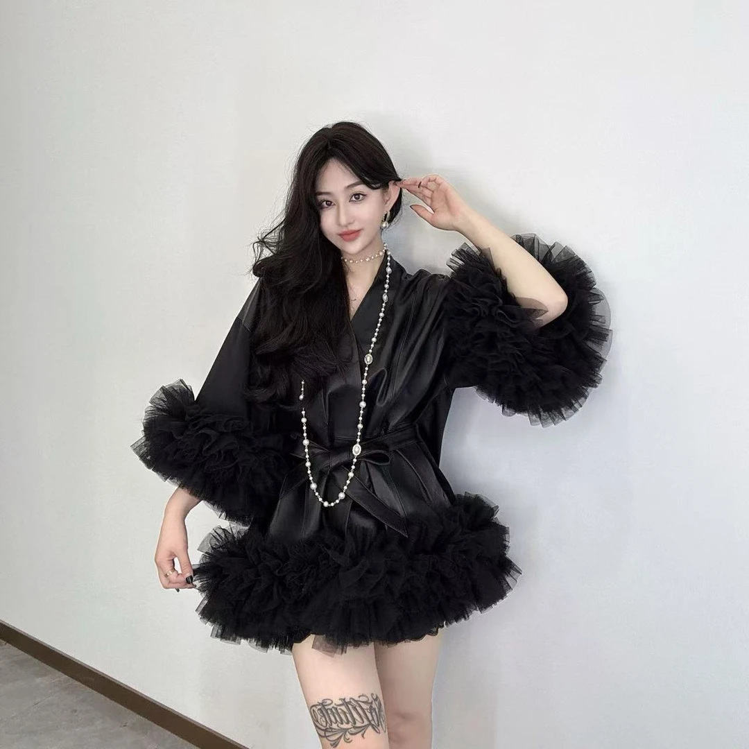 LL【女王优选】潮品时尚春秋秀款设计师海宁皮衣外套9986