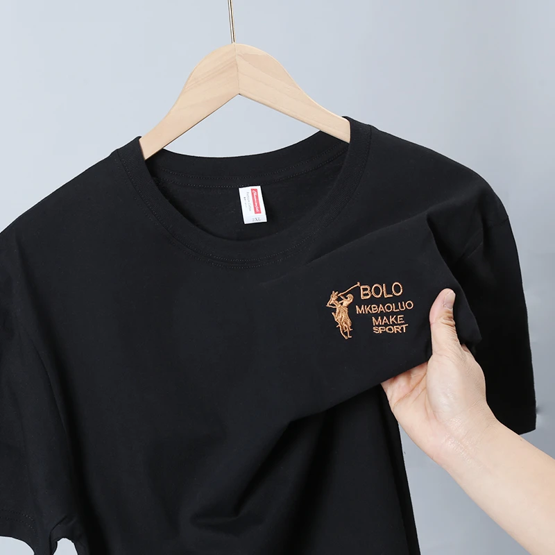 【玲姐专属】{刺绣}保罗纯棉T恤夏季t恤圆领短袖针织潮流百搭