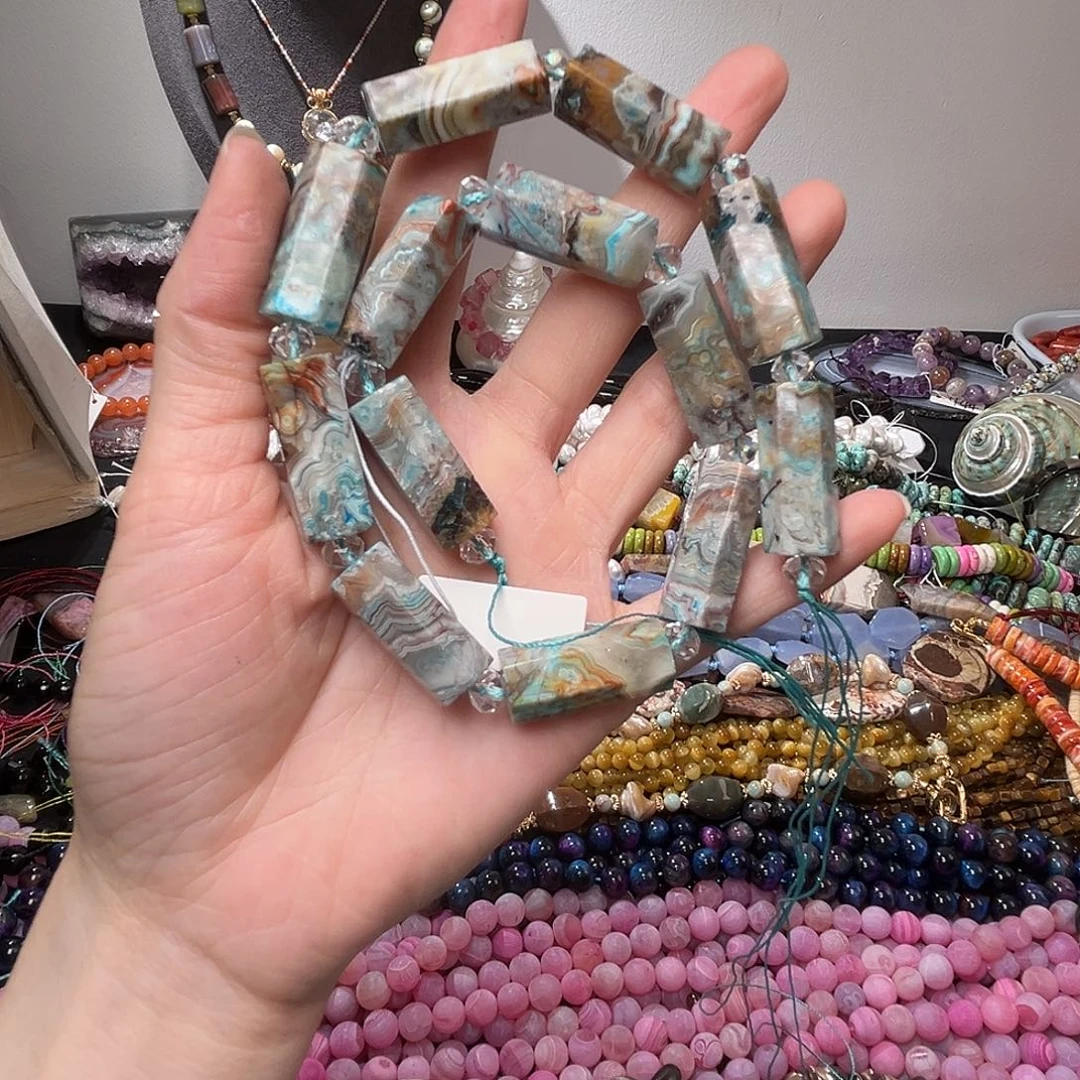 玛瑙/玉髓合金珠宝半成品C597天然图画玛瑙柱子10*25/拍二发一