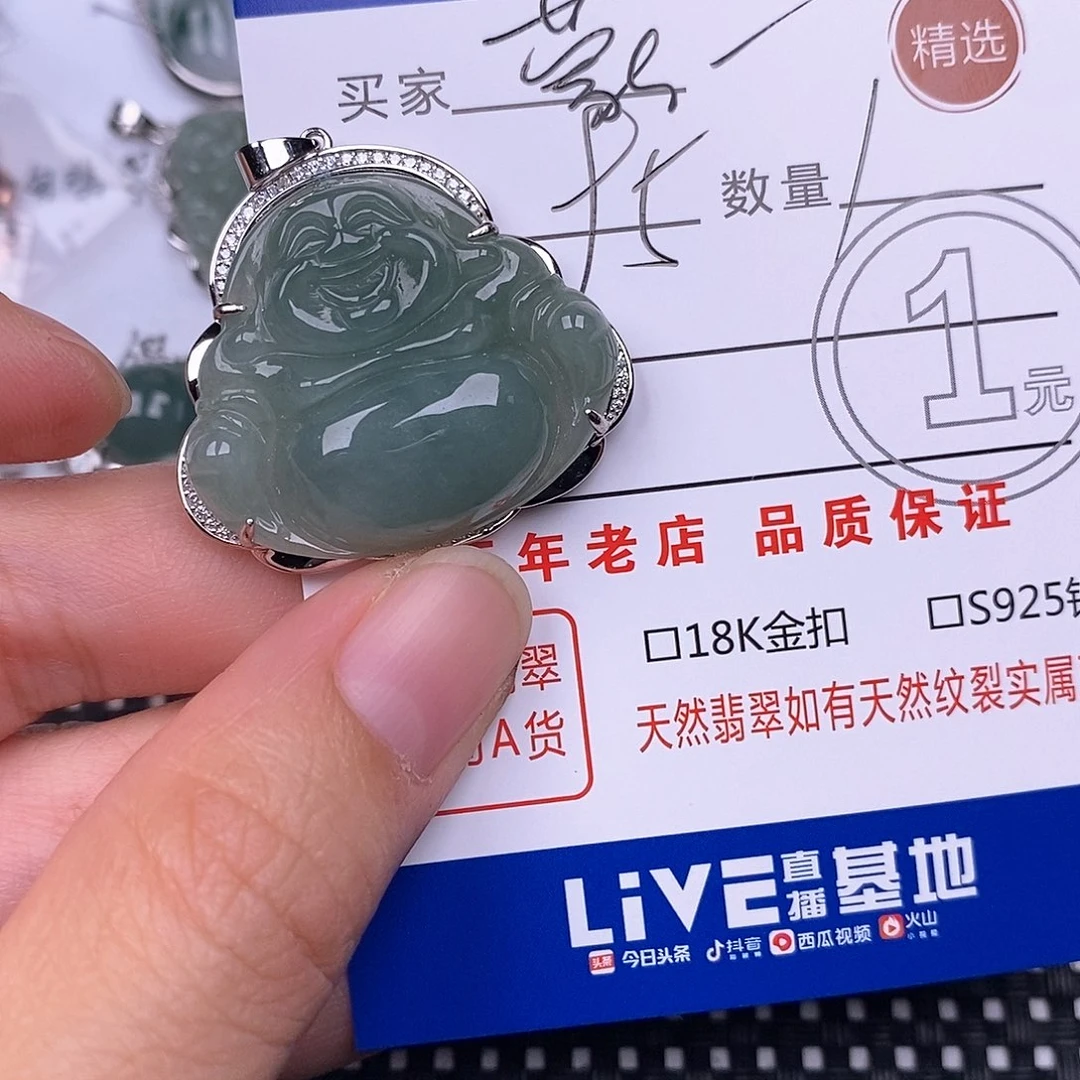 苏***蒙翡翠银S925镶嵌颈饰