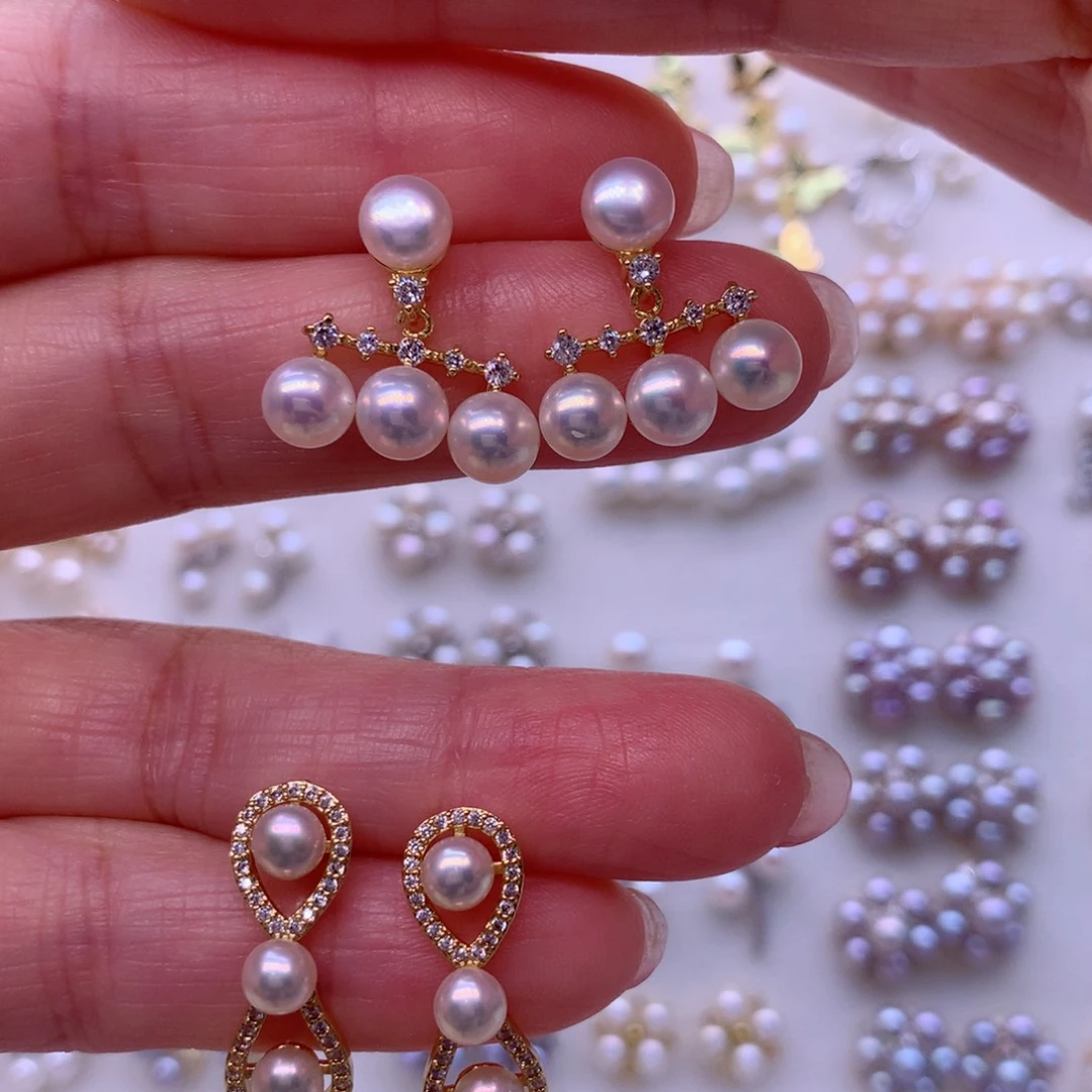 合金淡水珍珠耳饰