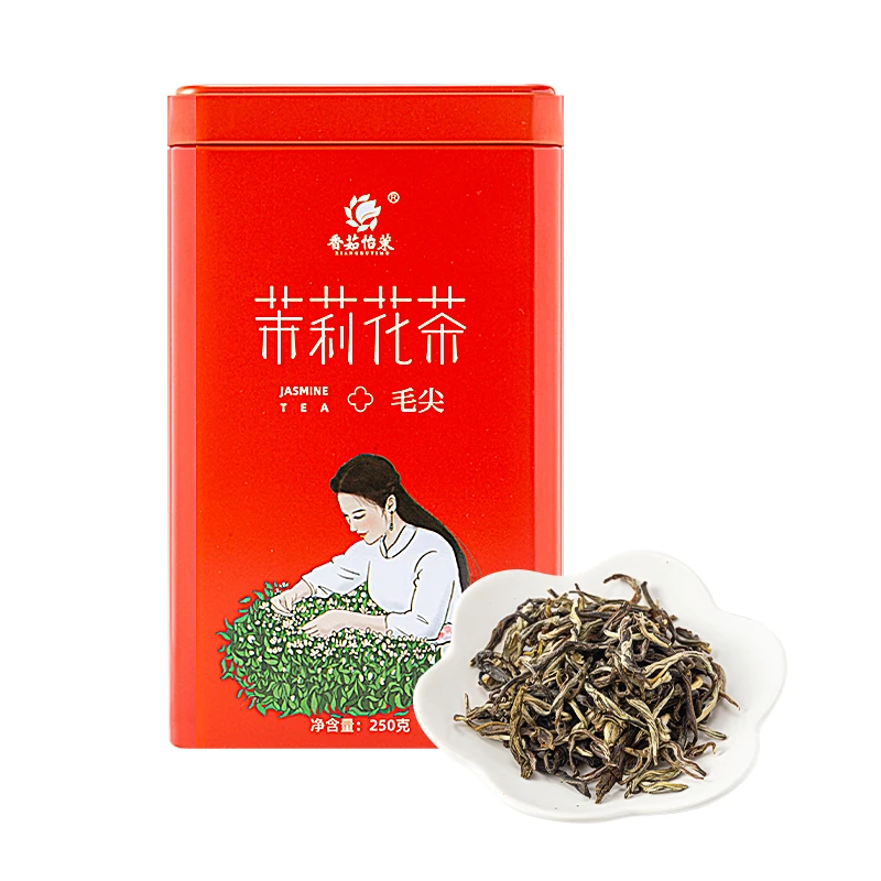香茹怡茉茶叶【茉莉花茶-毛尖】250g/罐-蒙顶山茶胚-横县茉莉花茶