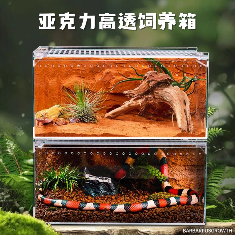 亚克力透明塑料宠物饲养盒创意简约蜥蜴守宫仓鼠乌龟守宫饲养箱