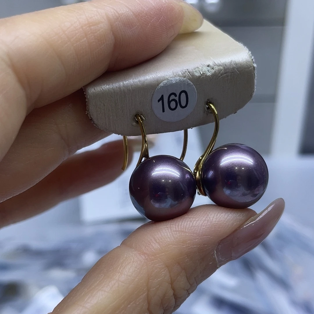 银S925镶嵌淡水珍珠耳饰