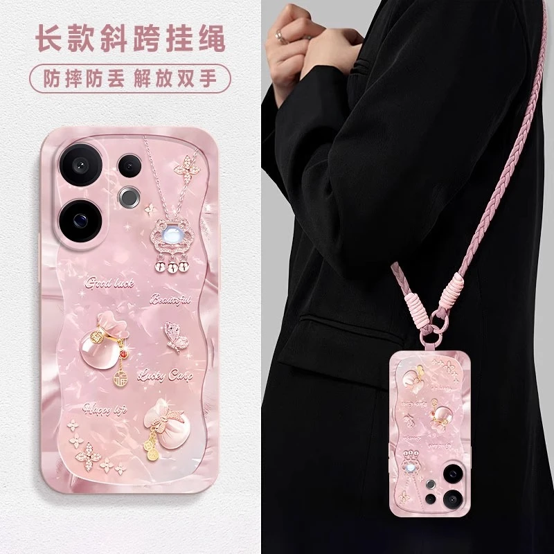 【斜挎手腕挂绳】适用vivos30手机壳s30promini可爱全包硅胶s20防摔