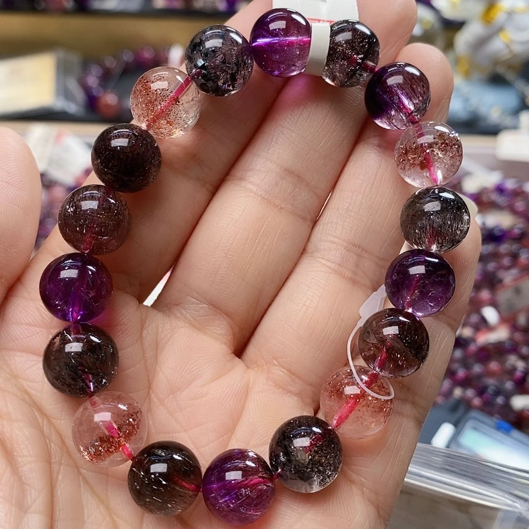 未镶嵌手链水晶11.3黑加仑超七H329