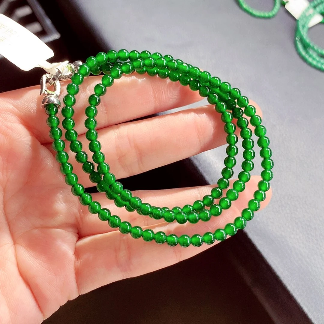 夏***天翡翠未镶嵌毛衣链