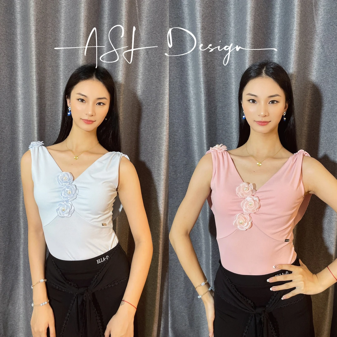 ASL Design 新款浅粉/浅蓝爆款连体带胸垫背心夏季显瘦时尚