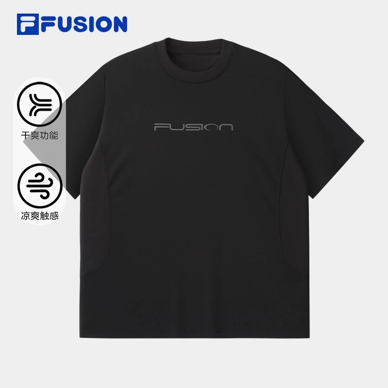 FILA FUSION斐乐【运动速干短袖】男夏凉感透气弹力T恤T11M527105F